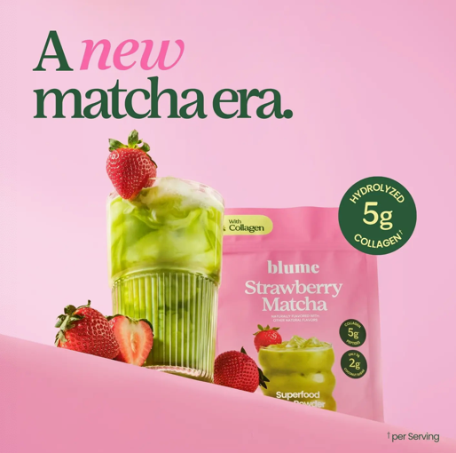 Strawberry Matcha with Collagen | Latte Powder