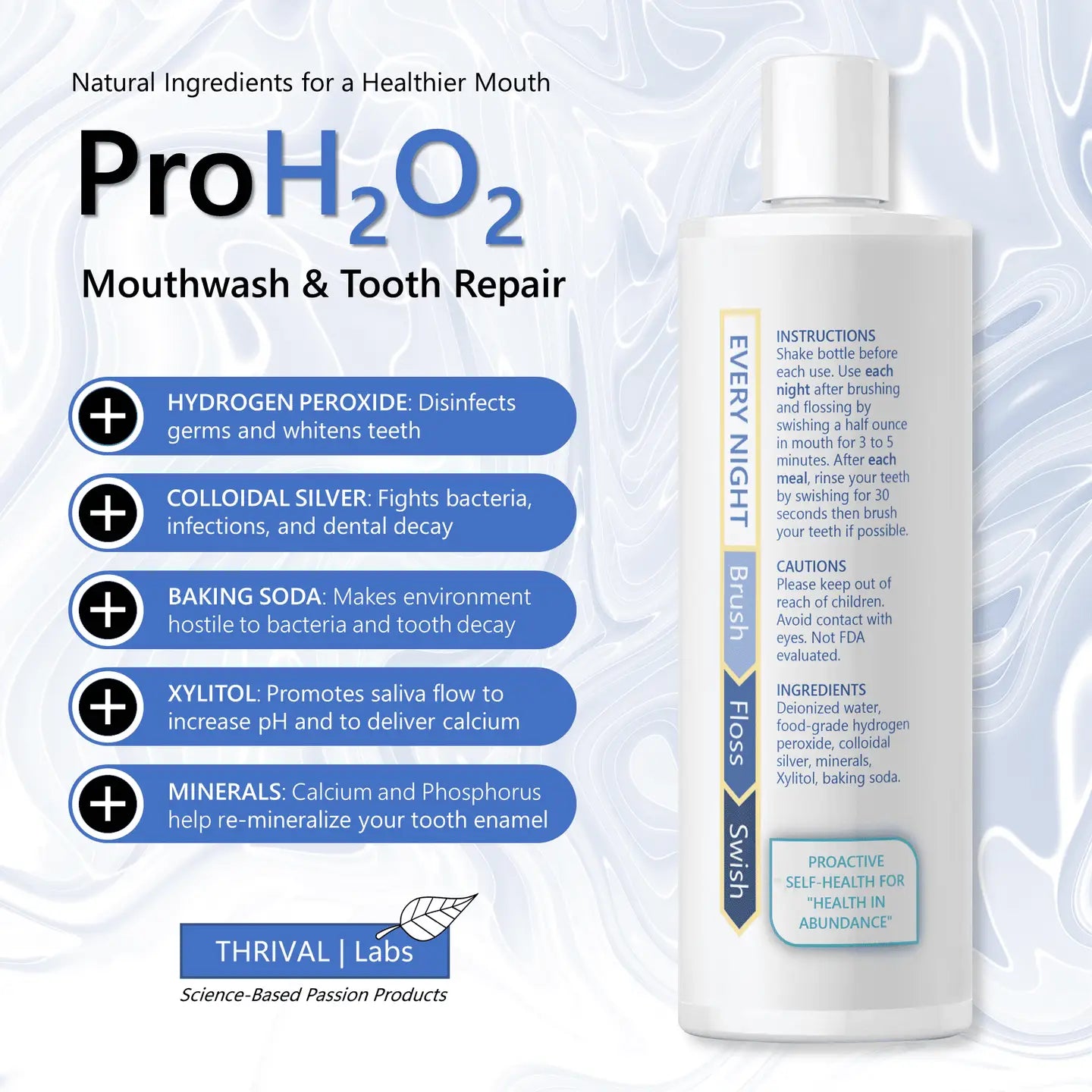 ProH2O2 Mouthwash & Tooth Repair Press Top Dispensing