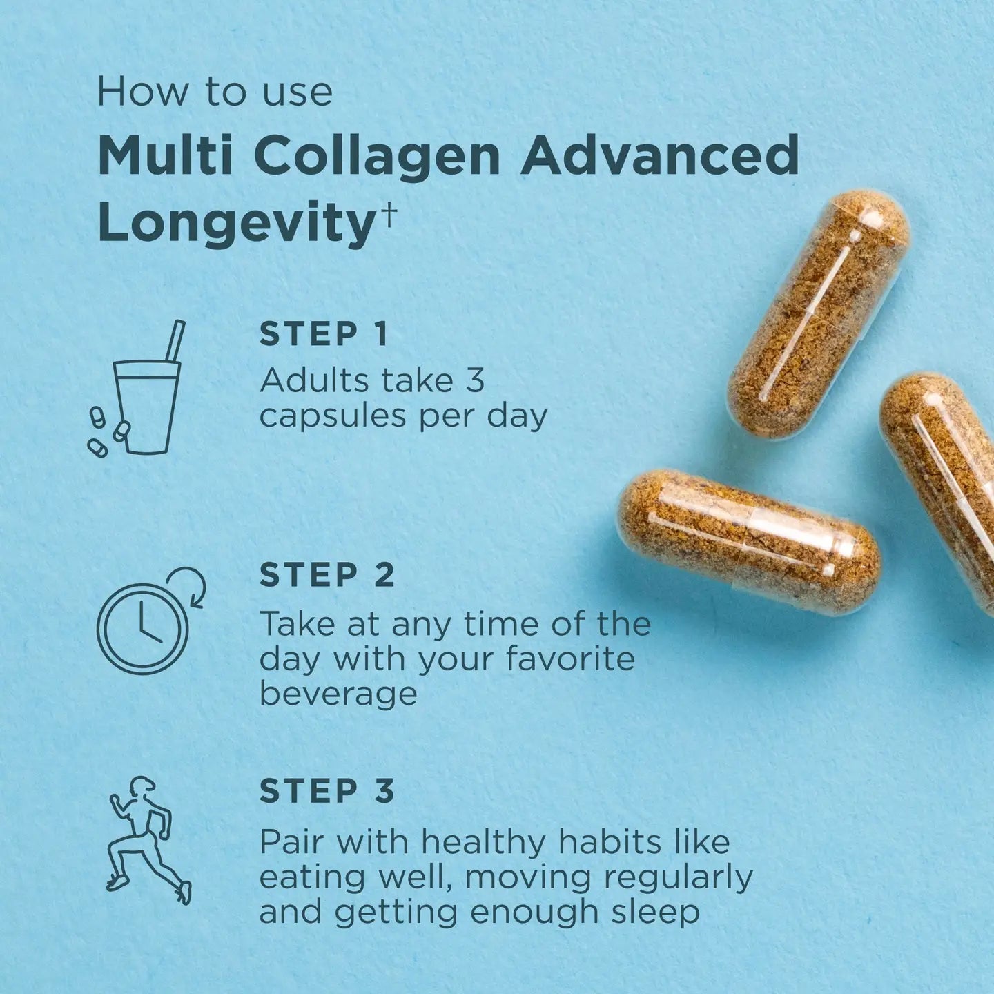 Multi Collagen Advanced Longevity† | Capsules (30 Servings)