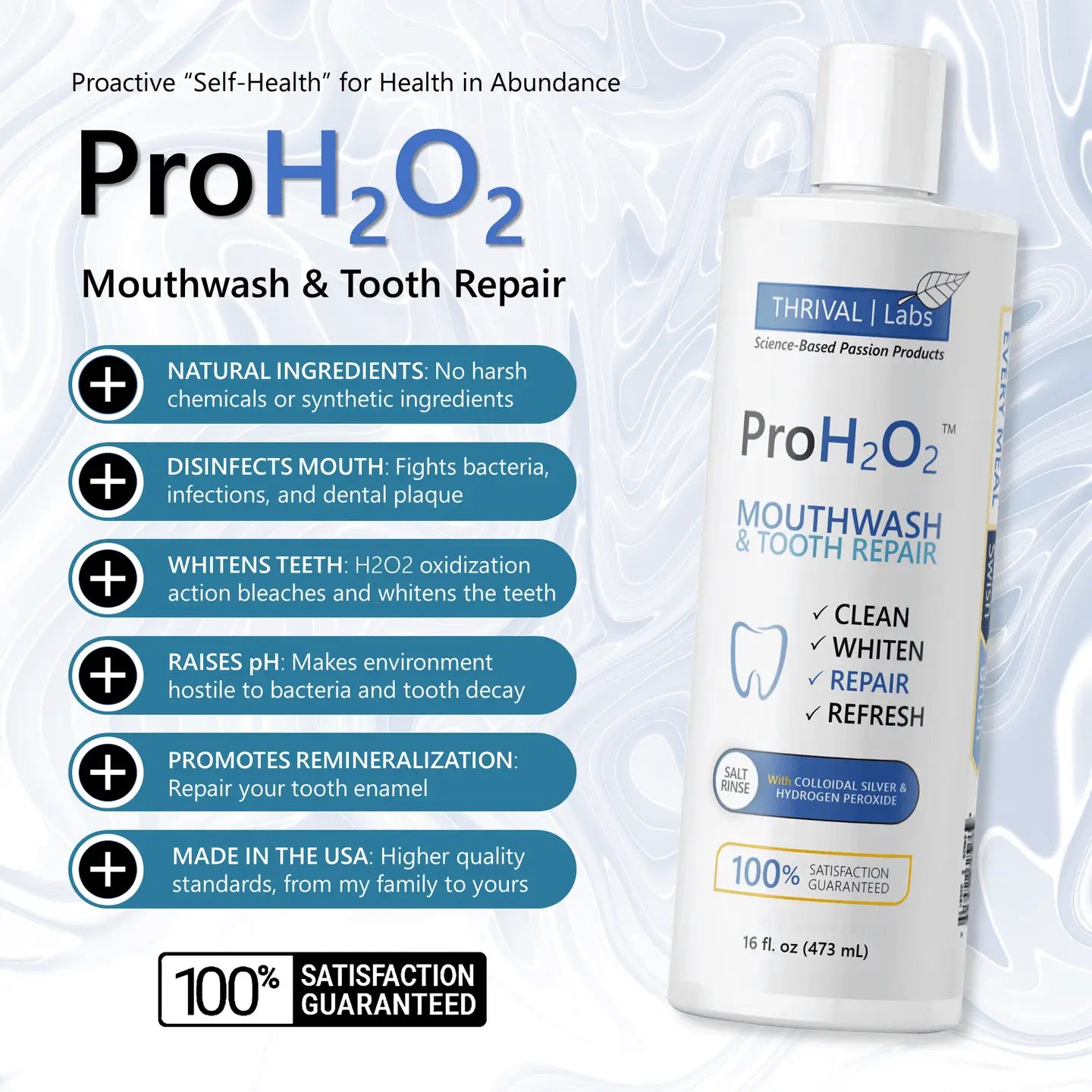 ProH2O2 Mouthwash & Tooth Repair Press Top Dispensing