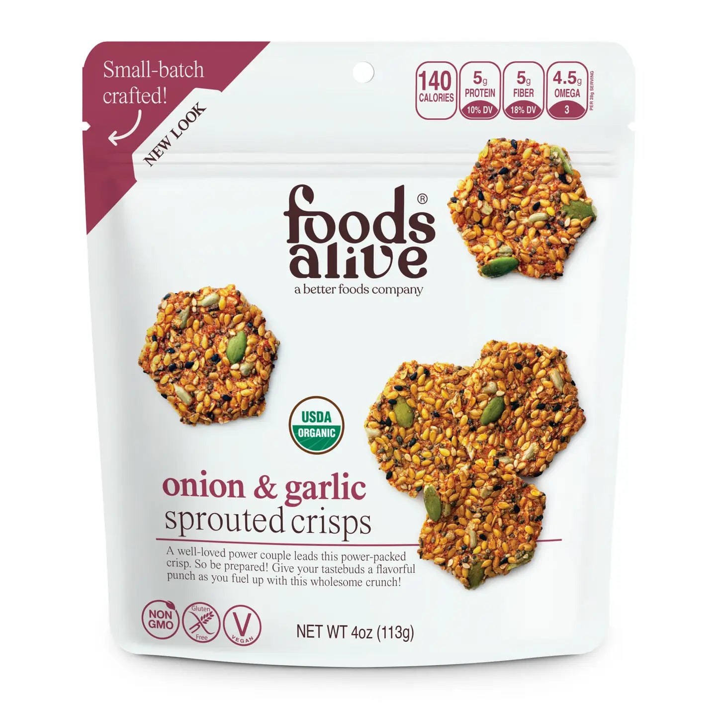 Onion and Garlic Organic Sprouted Crisps