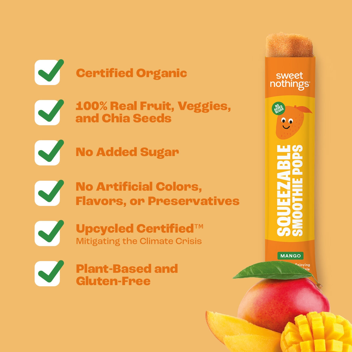 Mango Carrot Smoothie Pops – Organic Fruit Popsicle