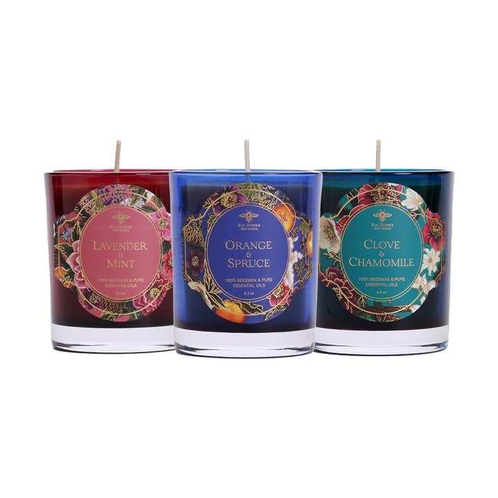 Glass Candles – Pure Beeswax