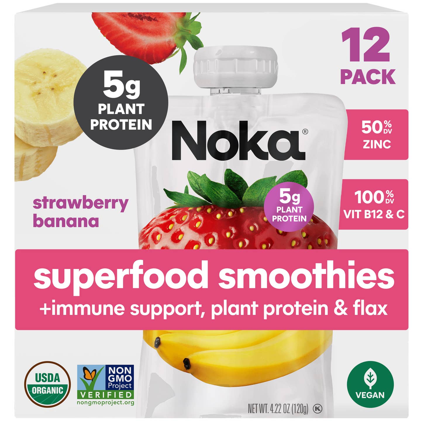 Superfood Smoothies, Strawberry Banana + immune support