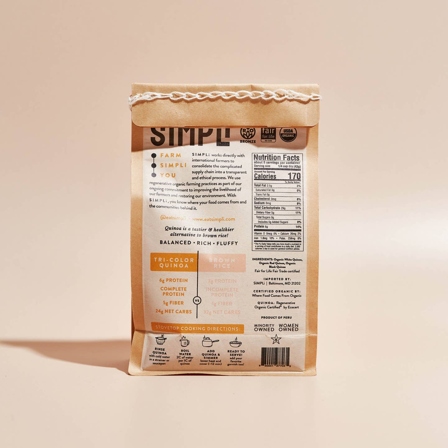 SIMPLi Regenerative Organic Certified® Tri-Color Quinoa