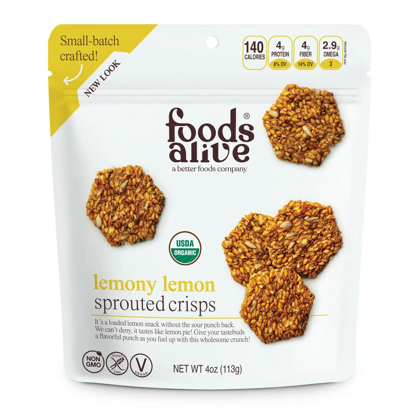 Lemony Lemon Organic Sprouted Crisps-Gluten Free