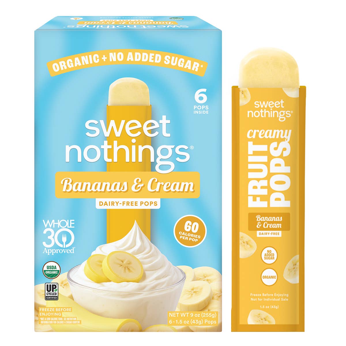 Bananas and Cream Fruit Pops – Organic Fruit Popsicle