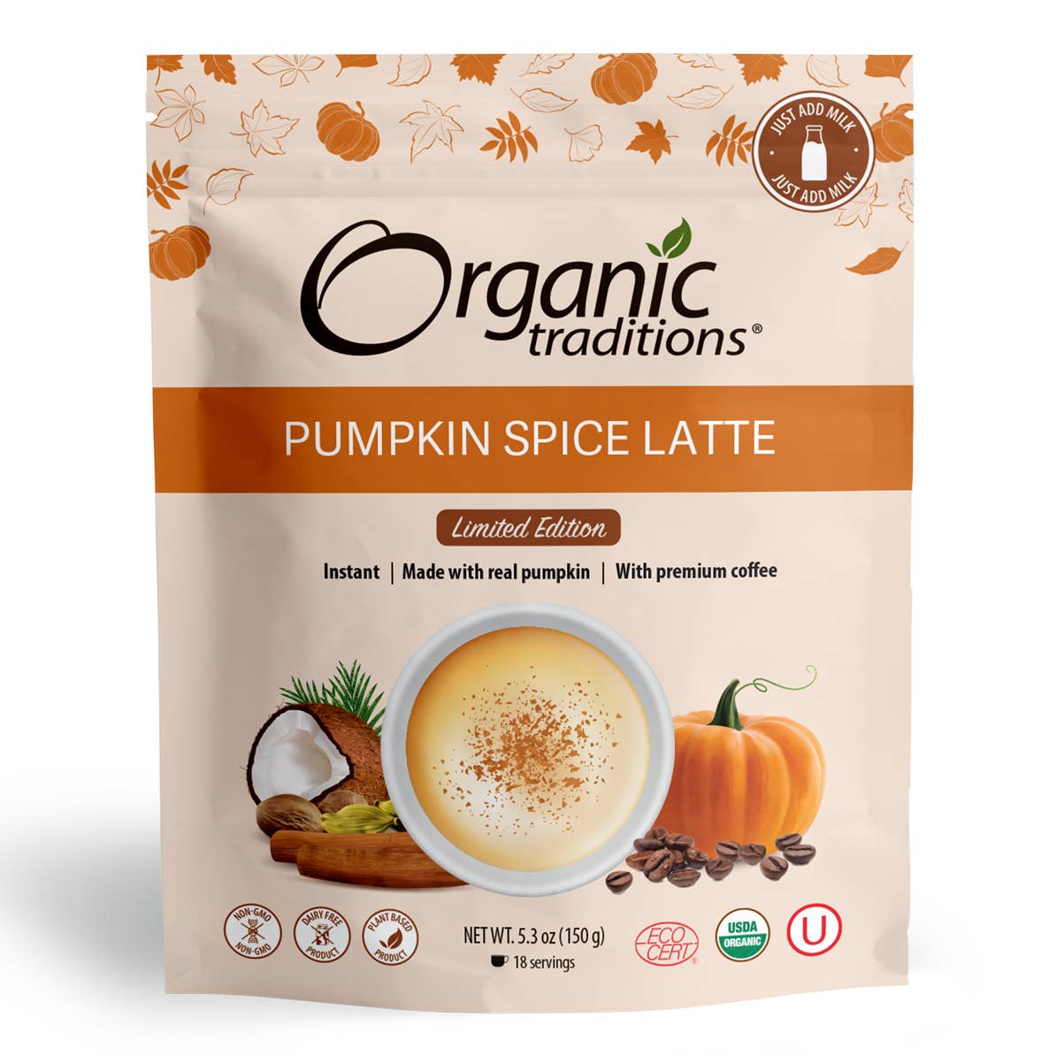Organic Traditions Pumpkin Spice Latte Instant Coffee
