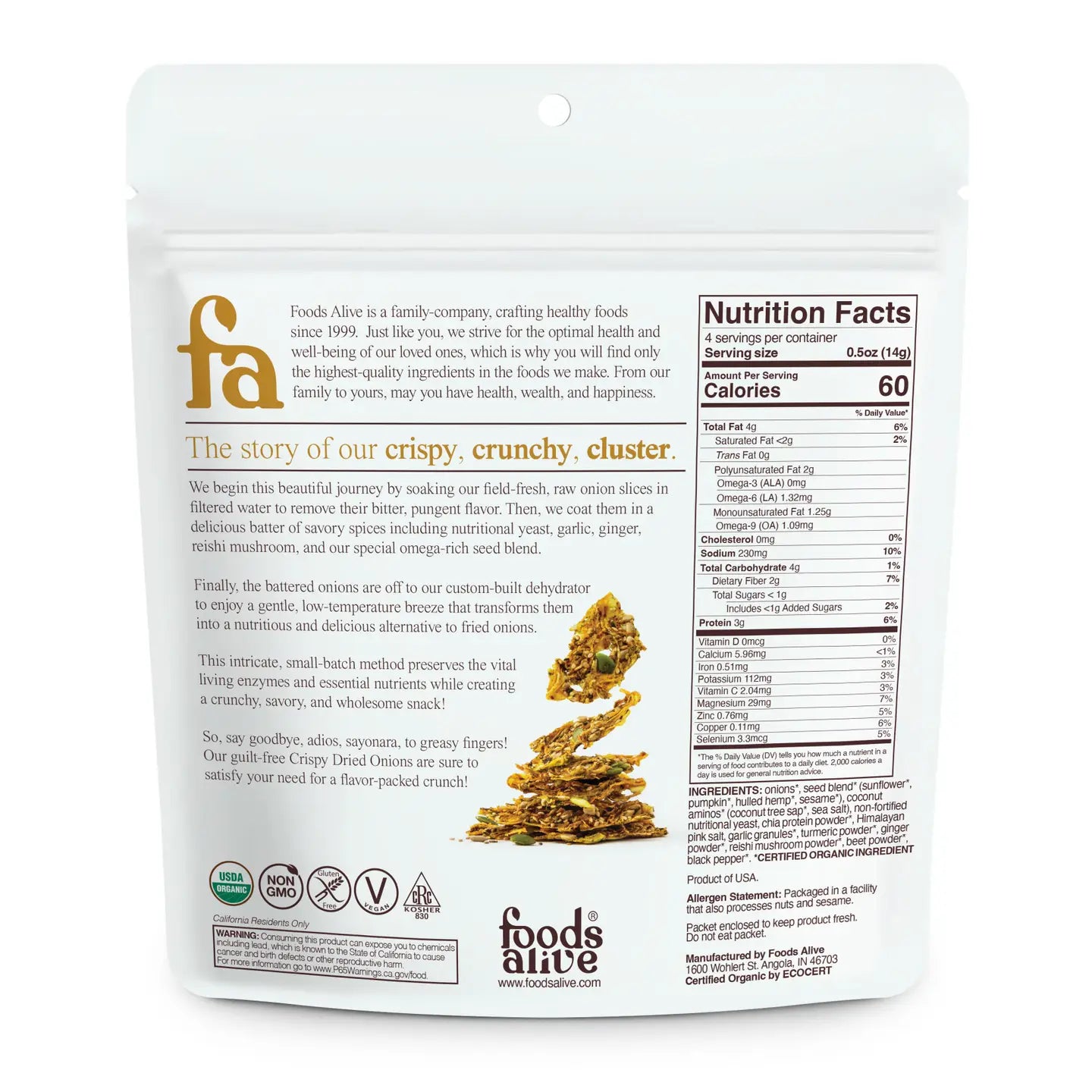 Crispy Dried Onions - Organic