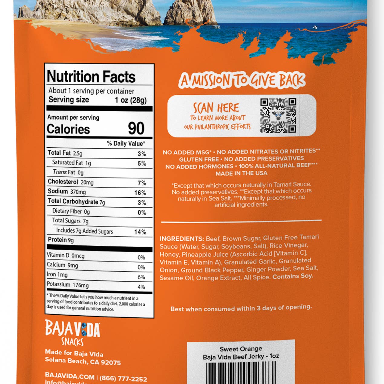 1oz Beef Jerky - Sweet Orange