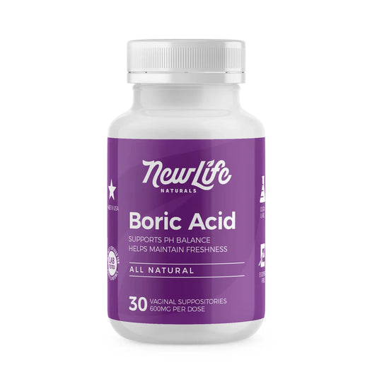Boric Acid Vaginal Suppositories For Bv, Odor, Ph -600mg 60 Capsules