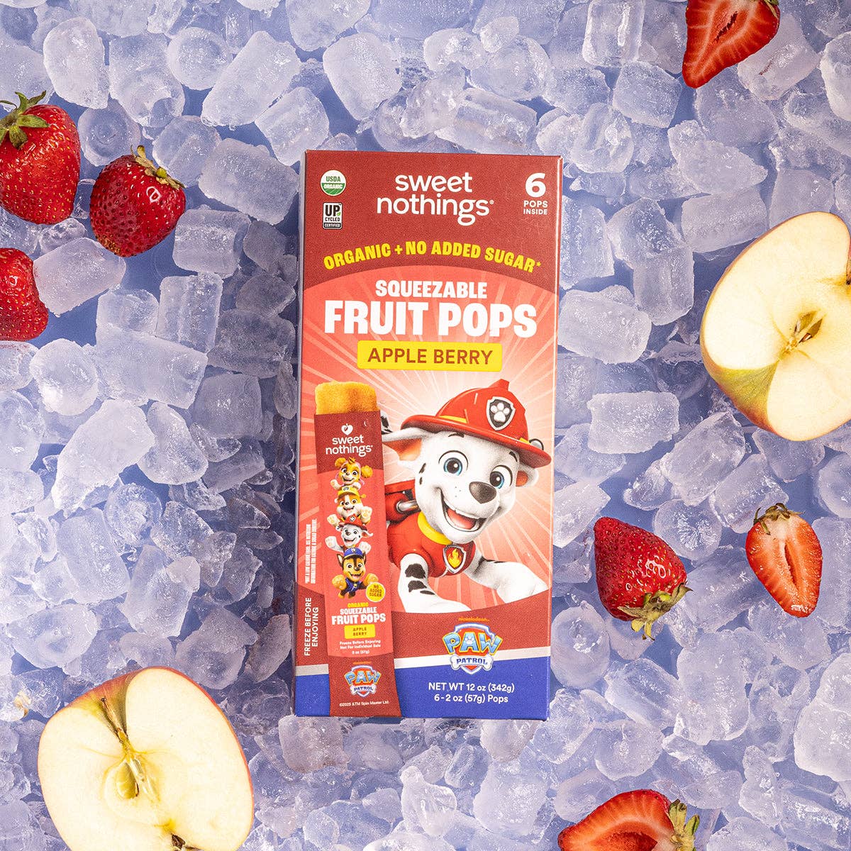Apple Berry Paw Patrol Pops - Organic Fruit Popsicle