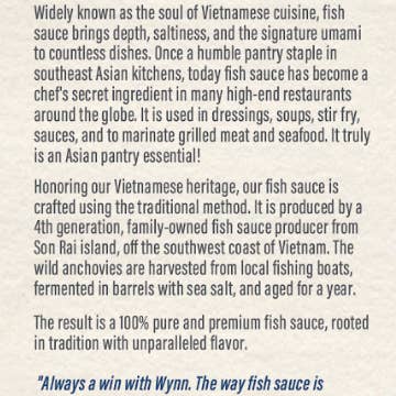 Fish Sauce- Authentic -2 Ingredients - Barrel Aged 1 Year