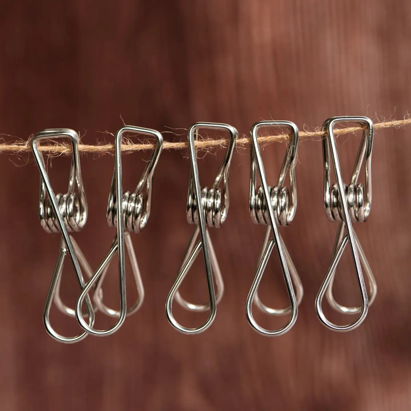 Stainless Steel Clothes Peg Clips (Pack of 20 in Cotton Bag)