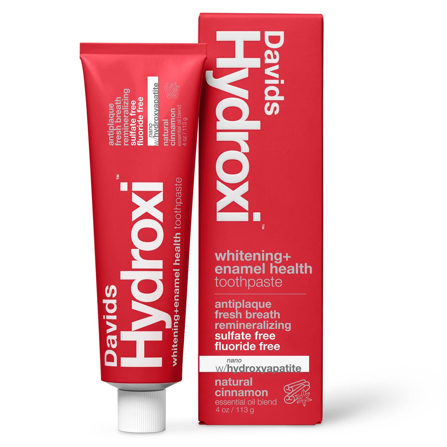Davids Hydroxi™ Whitening+Enamel Health Nano Hydroxyapatite Premium Toothpaste / Cinnamon