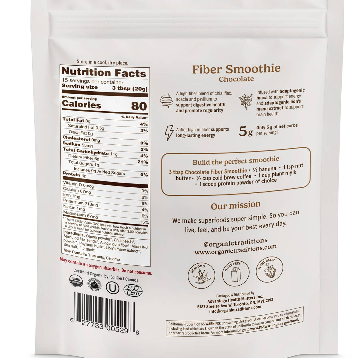 Fiber Smoothie - Chocolate